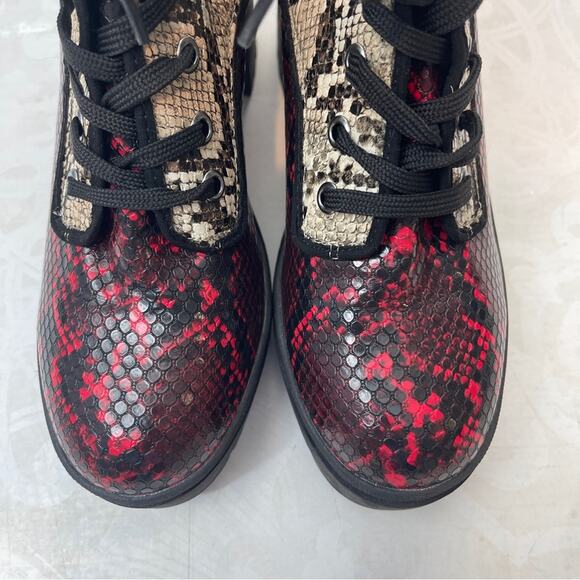 Bamboo snakeskin combat lace up boots 7.5 - Picture 11 of 14
